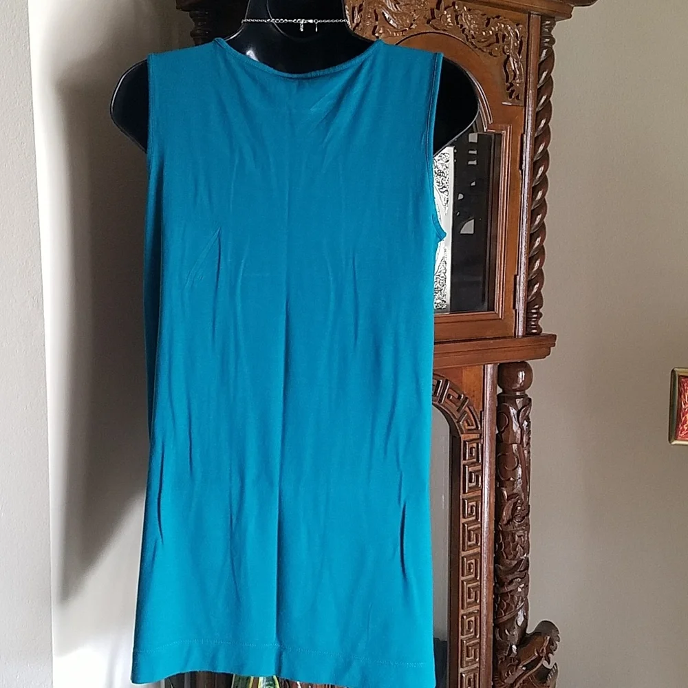 j. jILL, Teal, top, sleeveless, round neck, size XS - Picture 5 of 6